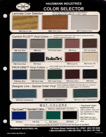 UPHOLSTERY COLORS